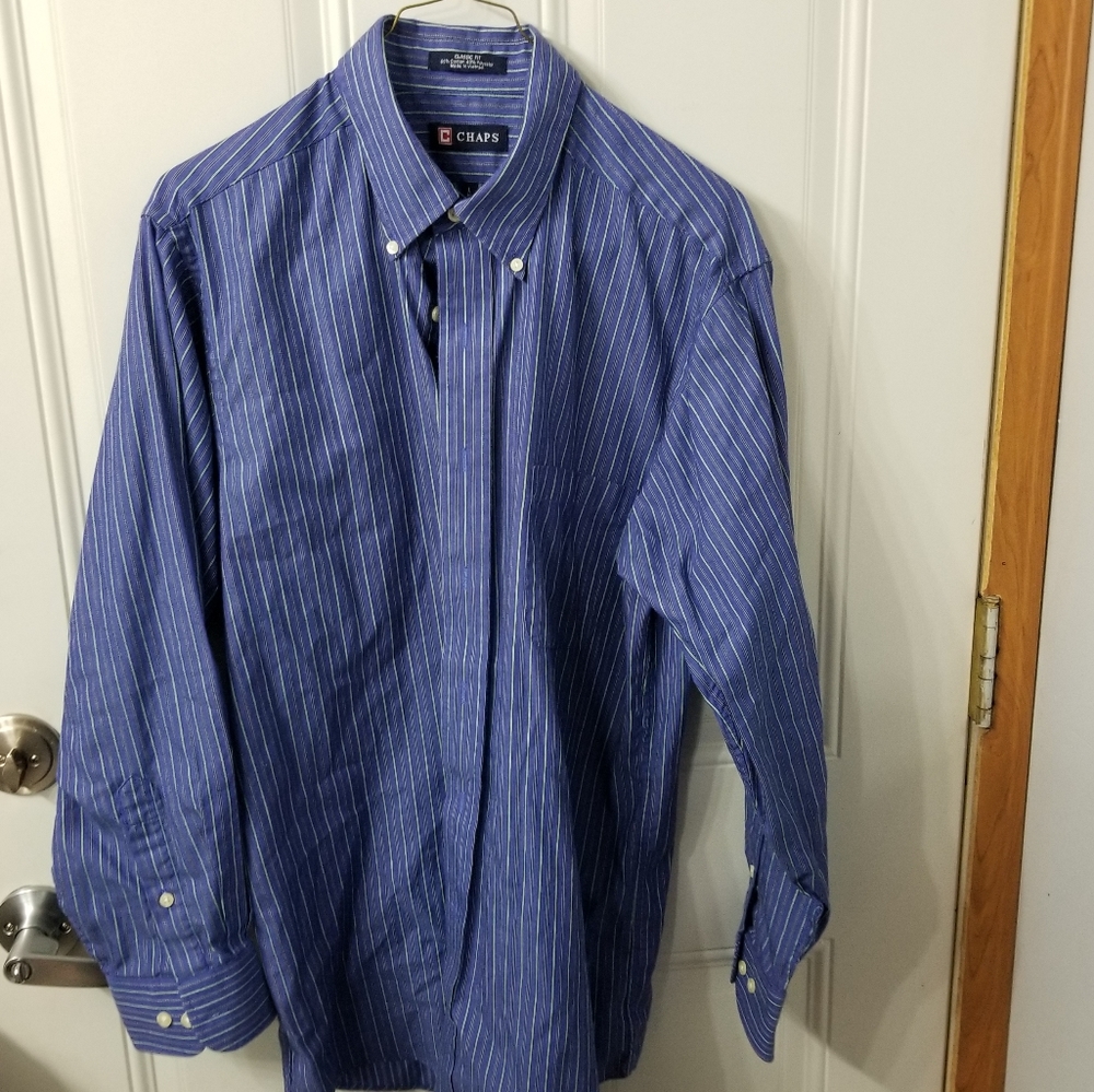 Mens Chaps size 16 blue and green dress shirt